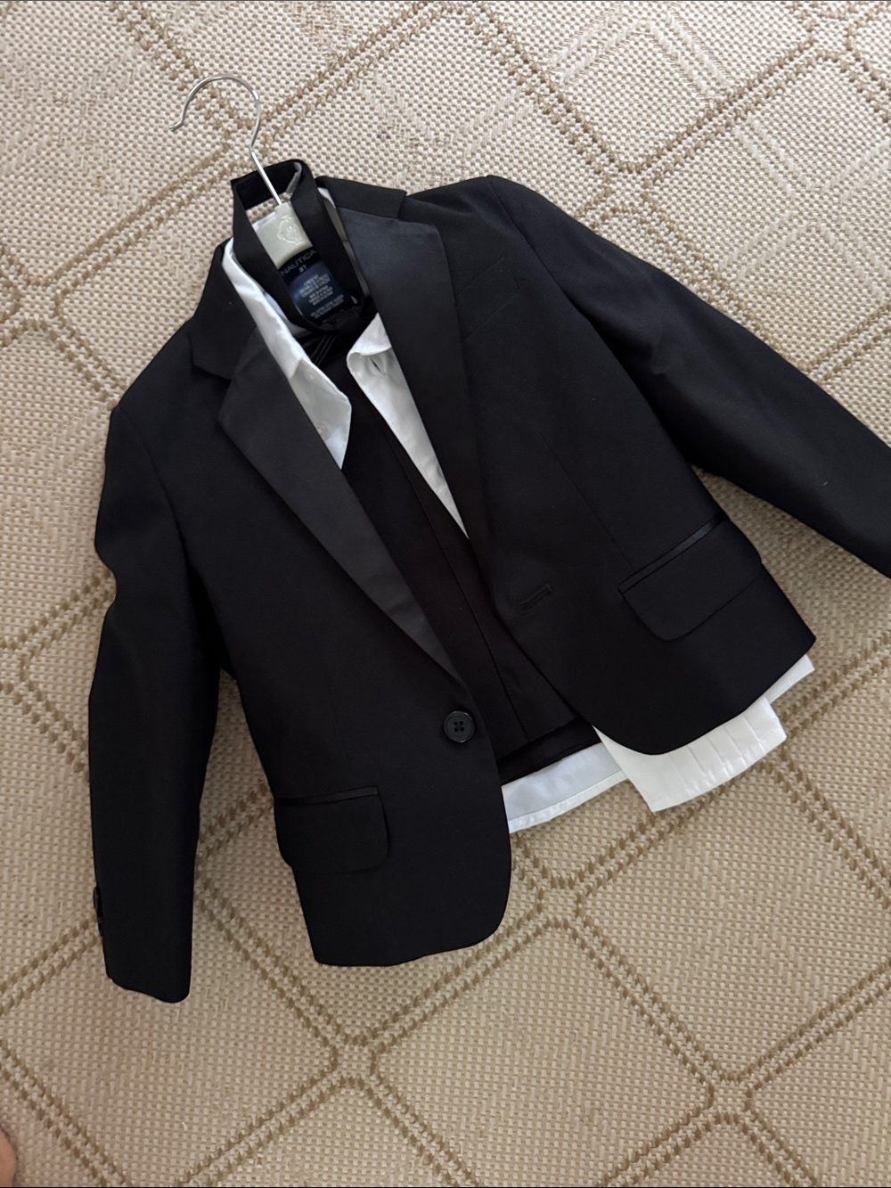Nautica Kids tuxedo, three piece, pants, shirt and bow tie; so cute 🤵‍♂️ 3T